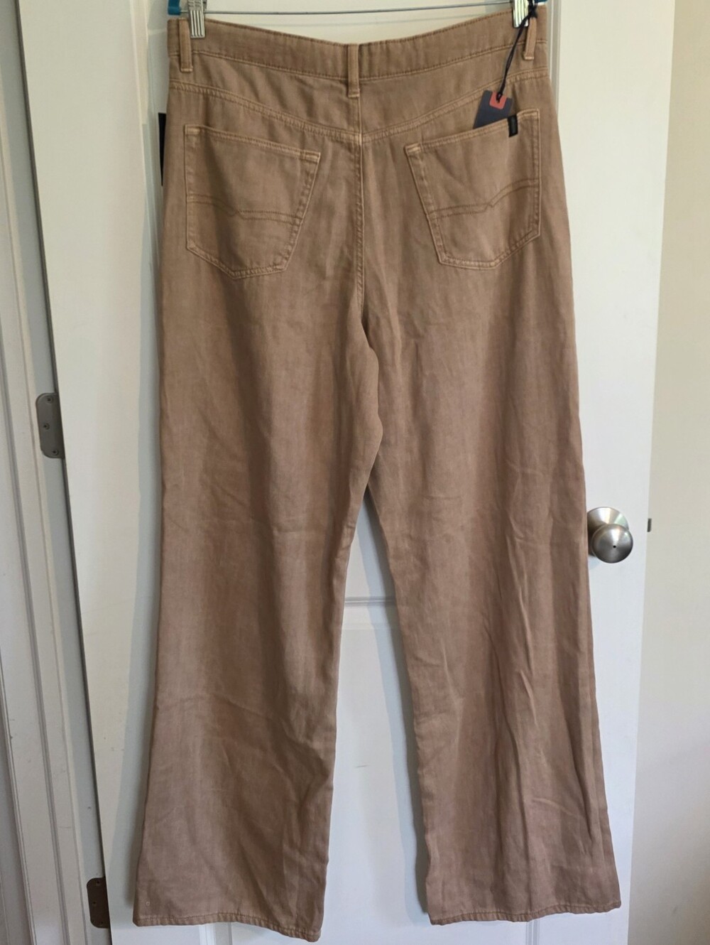 Buffalo David Bitton Tencel Cotton Wide-Leg Jeans in Khaki Tan - Picture 3 of 6